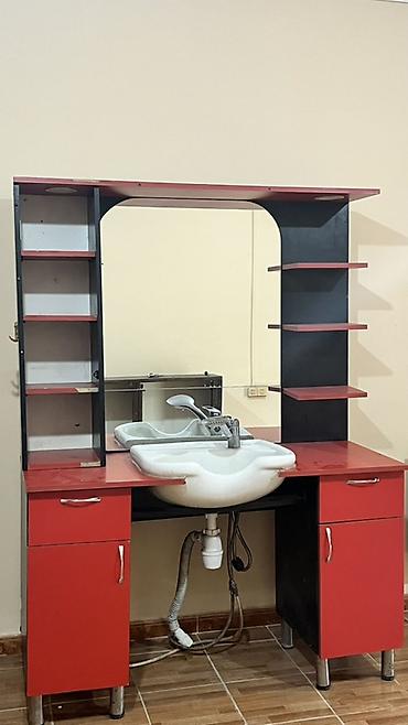 Salon, tibbi mebel: Bərbərxana mebeli dəsti - Bərbər kreslosu: yumşaq süni dəri oturacaq — 2