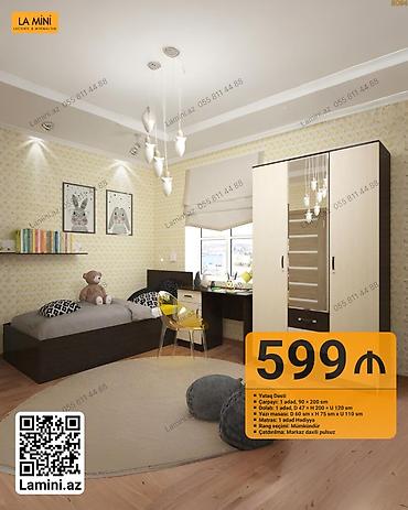 tek kiravatlar: La Mini – Uşaq/Otaq Mebel Dəsti Tərkibi: - Çarpayı: 1 ədəd, 90 × 200 — 1