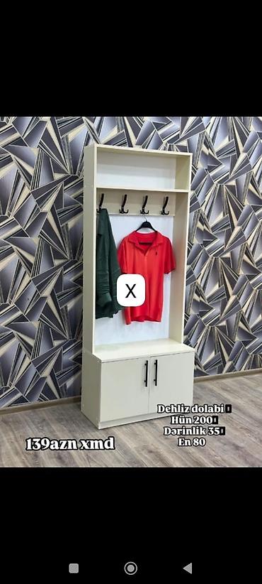 acarlı dolab: Dəhliz dolabı - Model: asılqanlı və alt hissəsi qapılı şkaf - — 1
