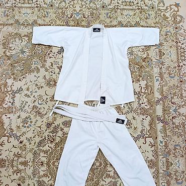 karate ucun kimono: Karate kimonosu, 2/150sm ölçü, Ləkəsi söküyü yoxdur, səliqəli işlənib — 1