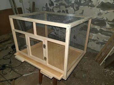 Qəfəslər: Taxta quş qəfəsi – ikixanalı model Xüsusiyyətlər: - Material: təbii — 6