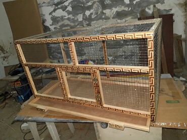 Qəfəslər: Taxta quş qəfəsi – ikixanalı model Xüsusiyyətlər: - Material: təbii — 9