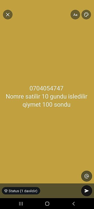 azercell mifi modem satilir: Satışda: mobil nömrə - Operator prefixi: 070 - Nömrə kombinasiyası — 1