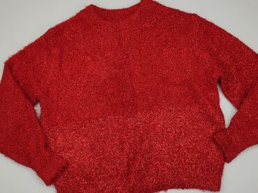 czerwona bluzki kopertowe: Sweter, H&M, S, stan - Dobry