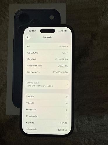 vision pro: IPhone 17 Pro, 256 GB, Göy — 4