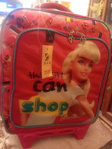 Məktəb çantaları: Barbie təsvirli çəhrayı uşaq çamadanı/çantası - Ön hissədə böyük — 9
