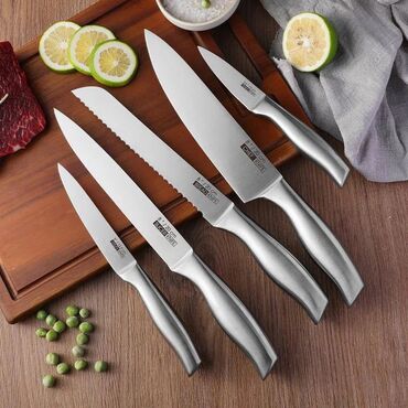 посуда для кухни: Набор из 5ти ножей kitchen king из нержавеющей стали -chef knife 20см