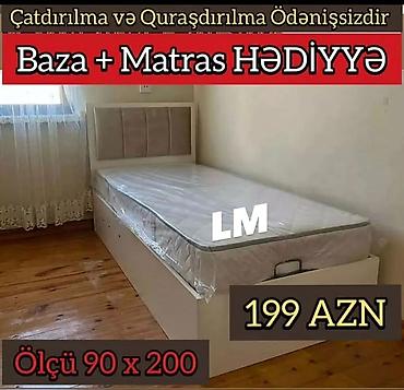 Tək nəfərlik çarpayı bazası və hədiyyə matrassı dəsti. - Ölçü: 90 x lalafo.az -da Tək nəfərlik çarpayı bazası və hədiyyə matrassı dəsti. - Ölçü: 90 x
