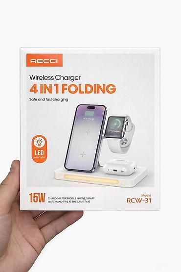 Simsiz enerji toplama cihazı Recci Wireless Charger 4in1 Folding