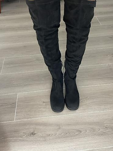 sapogi: Сапоги, Bershka, Размер: 38, цвет - Черный, Новый — 1