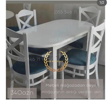 Uşaq masaları: Mətbəx üçün, Yeni, 4 stul