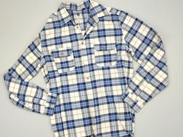 bordowa bluzka z długim rękawem: Koszula 16 lat, stan - Dobry, wzór - Kratka, kolor - Niebieski