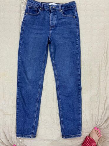 джинсы темно синие плотная джинса: Түз