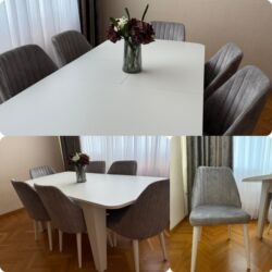 старые стулья: Qonaq otağı üçün, İşlənmiş, Açılan, Kvadrat masa, 6 stul