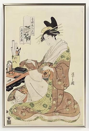 stol sekilleri: Ukiyo-e üslubunda yapon qravür reproduksiyası – /çərçivəsiz poster - — 1