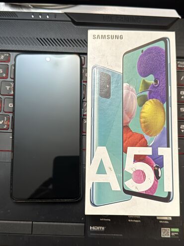 Samsung: Samsung Galaxy A51, Б/у, 64 ГБ, цвет - Голубой, 2 SIM