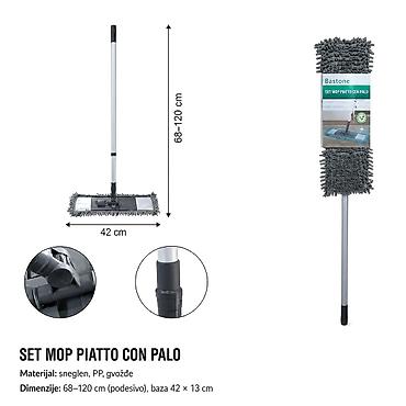 KMT Chenille Iron Mop Grei 3280238 Sivi šenil mop sa čvrstom
