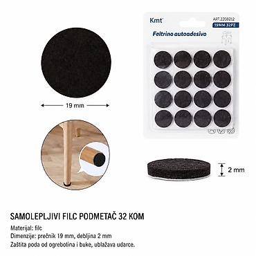 KMT filcani okrugli podmetači za noge stola – samolepljivi set 32 kom