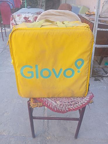 Жеке буюмдар: Термоcумка для доставки Glovo. Вместительная сумка-термобокс в ярком — 3