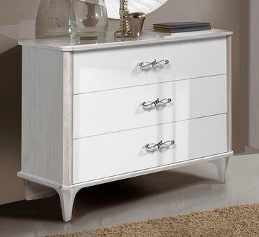 Спальные гарнитуры: Спальный гарнитур, Двуспальная кровать, МДФ, цвет - Белый — 9