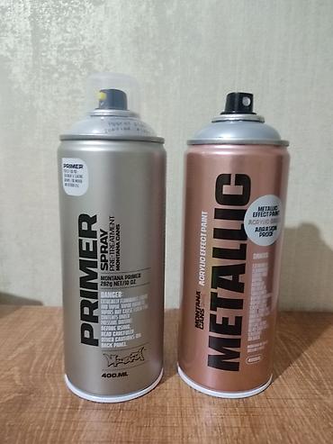 sprey boyalar: Metallik Silver sprey boya və plastik səthlər üçün primer satılır — 1
