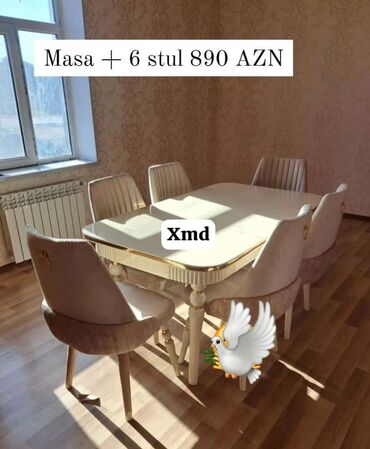 Masa və oturacaq dəstləri: Masa desti yeni qonaq otağı mebeli