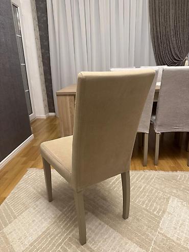 Mebel: Qonaq otağı üçün, İşlənmiş, Dördbucaq masa, 8 stul — 8