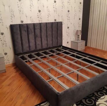 Кровати на заказ: Двуспальная кровать, Без подьемного механизма, Платный матрас, Без выдвижных ящиков, Азербайджан