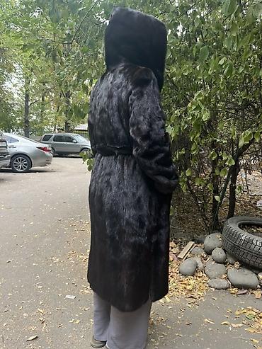 Женская одежда: Шуба, Норка, По колено, С капюшоном, M, L — 3