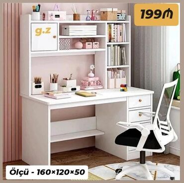 барный стол на кухню: Kompüter masası, Açılmayan, Dördbucaq masa