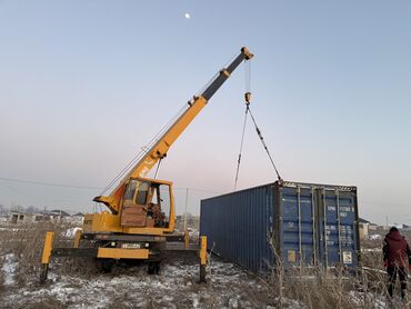 Услуги манипулятора: Кран услуга Стрела 21 метр Контейнер вагон бухта кирпич кум шагыл — 16