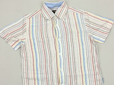 koszula z lnu: Koszula 10 lat, stan - Bardzo dobry, wzór - W paski, kolor - Kolorowy