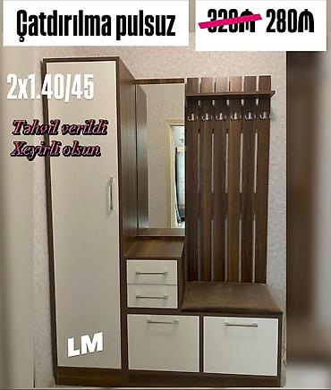 ağ stullar: Yeni, 1 qapı, Güzgülü, Qəhvəyi, Açılan, Düz dolab — 1