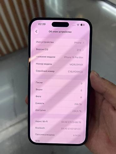 IPhone 14 Pro Max, Б/у, 256 ГБ, Черный, Чехол, 90 %