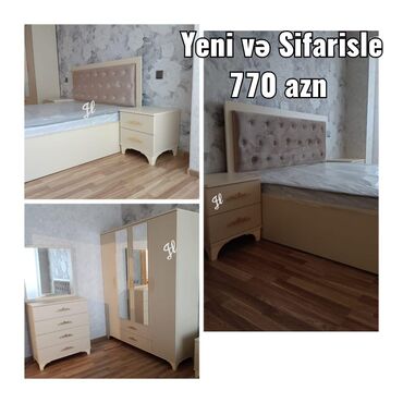 Yataq otağı dəstləri: İkinəfərlik çarpayı, Dolab, Termo, 2 tumba, Yeni