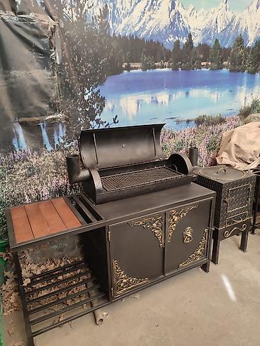 Барбекю: Три в одном очень удобная коптильня гриль барбекю мангал очок толщина — 24