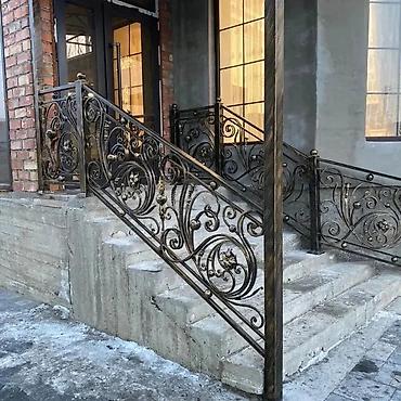 Готовые перила: Готовые перила, Материал: Кованное железо, Для крыльца — 8