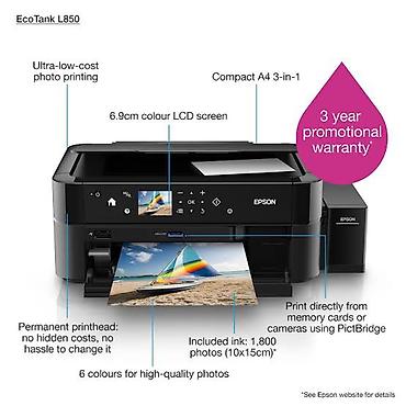 printir: Çox az işlənib Epson EcoTank L850 çoxfunksiyalı foto-printer - A4 — 1