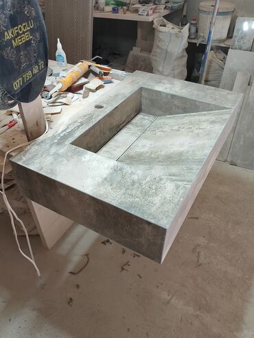 Hamam üçün aksessuarlar: Mərmər effektli konsol-lavabo modulu - Material: Parlaq səthli — 18