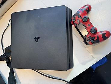 plastation 4 slim: PlayStation 4 Slim oyun konsolu - Model: PS4 Slim - Rəng: Qara - Üst — 1