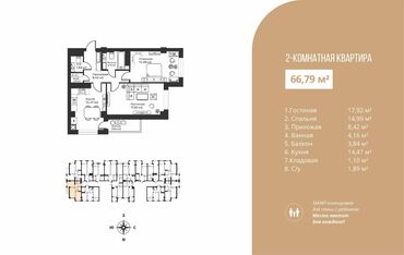 квартиры в районе пишпек: 2 комнаты, 62 м², Элитка, 15 этаж, ПСО (под самоотделку)