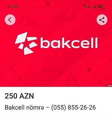 qız nömrələri telegram: Məhsul: Bakcell mobil nömrə Qiymət: 250 AZN Təsvir: - Operator — 1