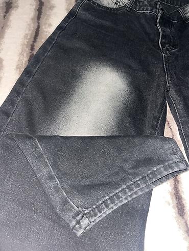 Cinslər: Qara-boz rəng keçişli cins şalvar - Model: Straight/regular kəsim — 2