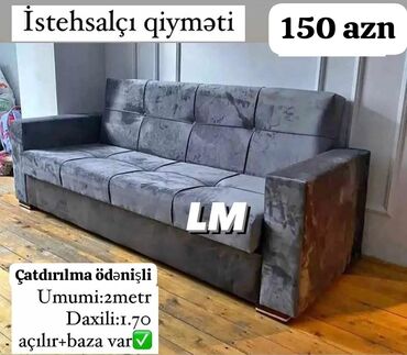 Divanlar: Di̇van-kravat, Açılan, Bazalı, Vеlur parça, Ödənişli çatdırılma