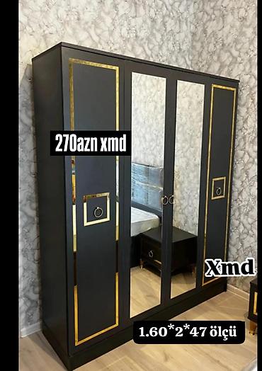 Ev üçün mebel: Qapılı paltar dolabı - Ölçü: 1.60 × 2 × 47 (m/sm qeyd edilib) - Rəng — 1
