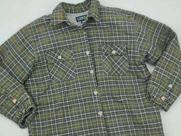 bluzka z długim rękawem bershka: Shirt 10 years, condition - Good, pattern - Cell, color - Green