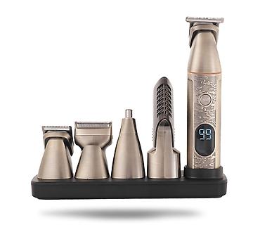 philips epilyator: Cronier 861 - Trimmer dəsti 5in1 / IPX6 / 7000RPM /Qızılı / TYPC — 2