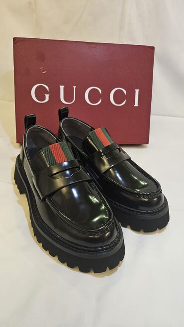 лоферы кожа: Лоферы Gucci, р 38,5 - Классические лоферы из гладкой черной кожи с