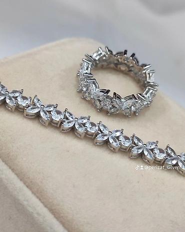 Серебряные наборы украшений: Серебряный браслет+ кольцо Серебро 925 пробы Дизайн Италия Для — 3