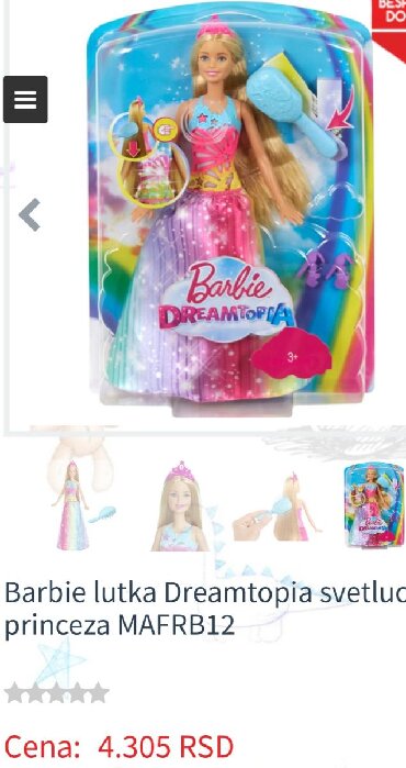 Igračke: BARBIE DREAMTOPIA original lutka barbi . Svetlucava princeza. Svetli i — 7